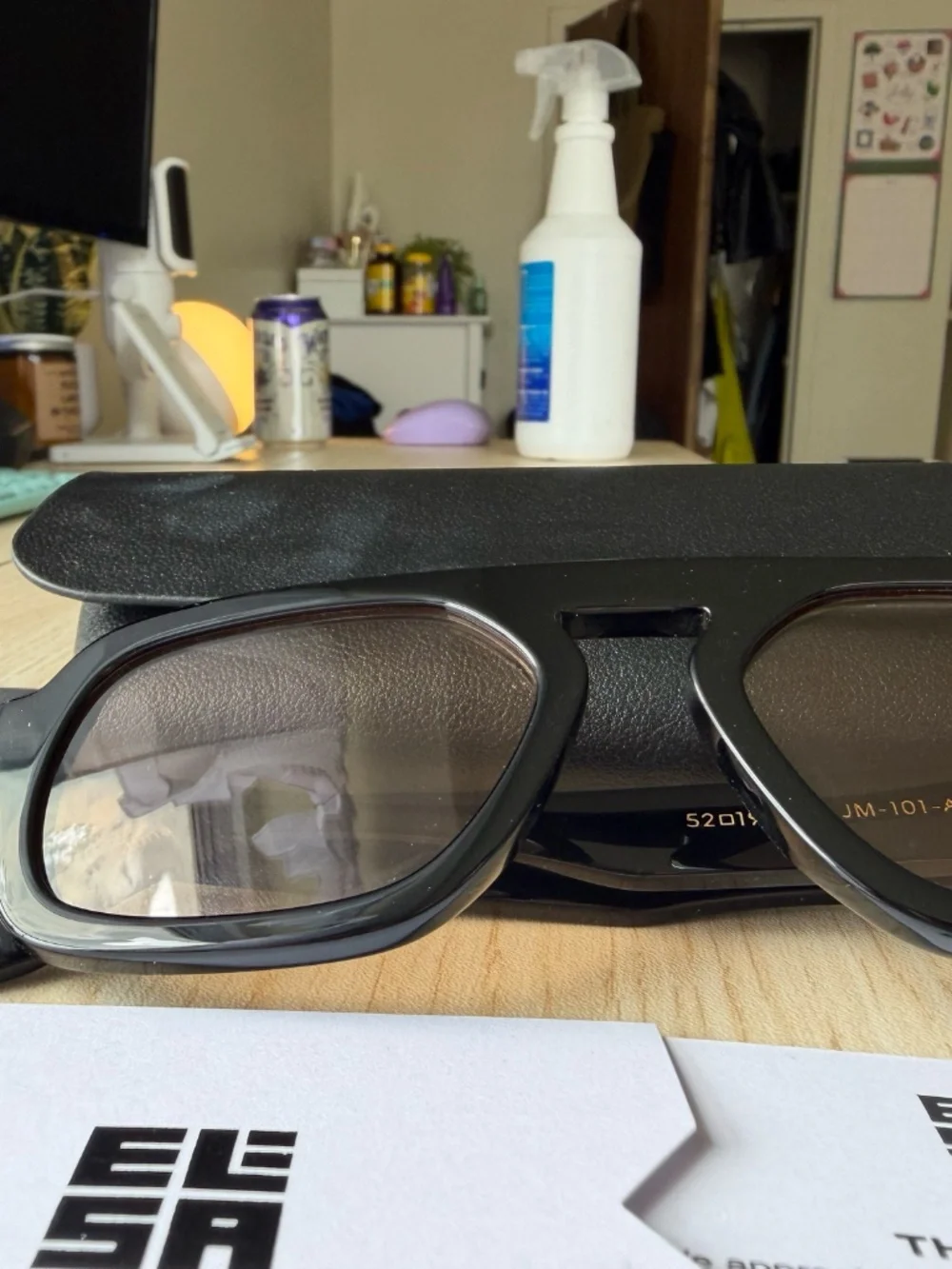 Elisa Johnson Jane Mini in Gloss Black Lens Sunglasses w/ Case